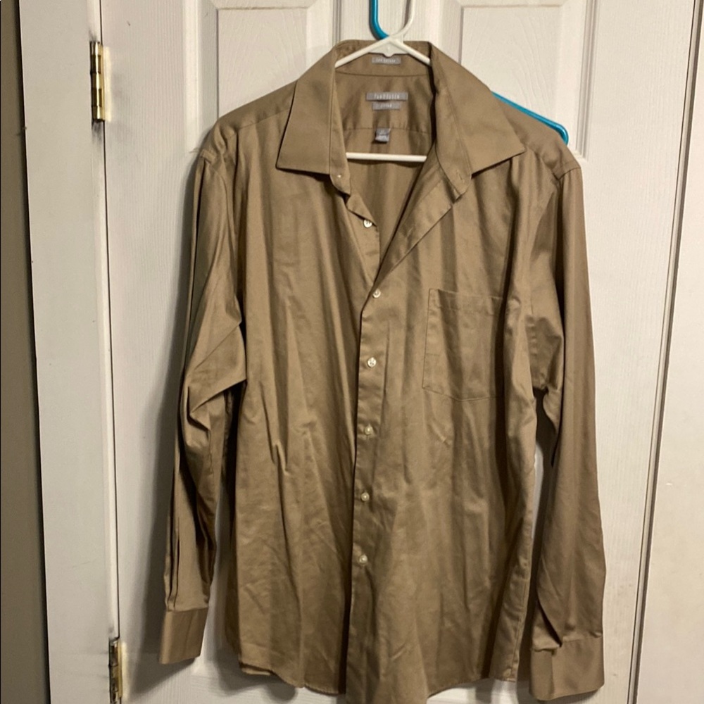 Van Heusen Fitted Tan Dress Shirt